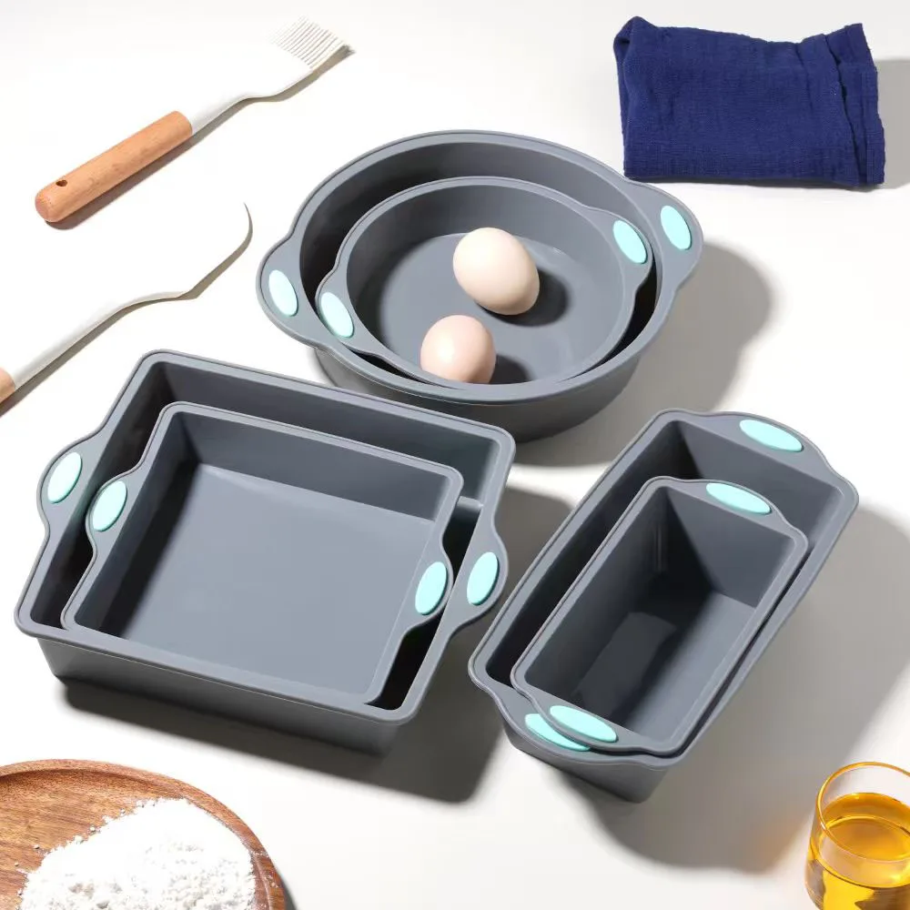 Kitchen Baking Utensils - Cetakan Kue Silikon Tahan Panas Abu-abu