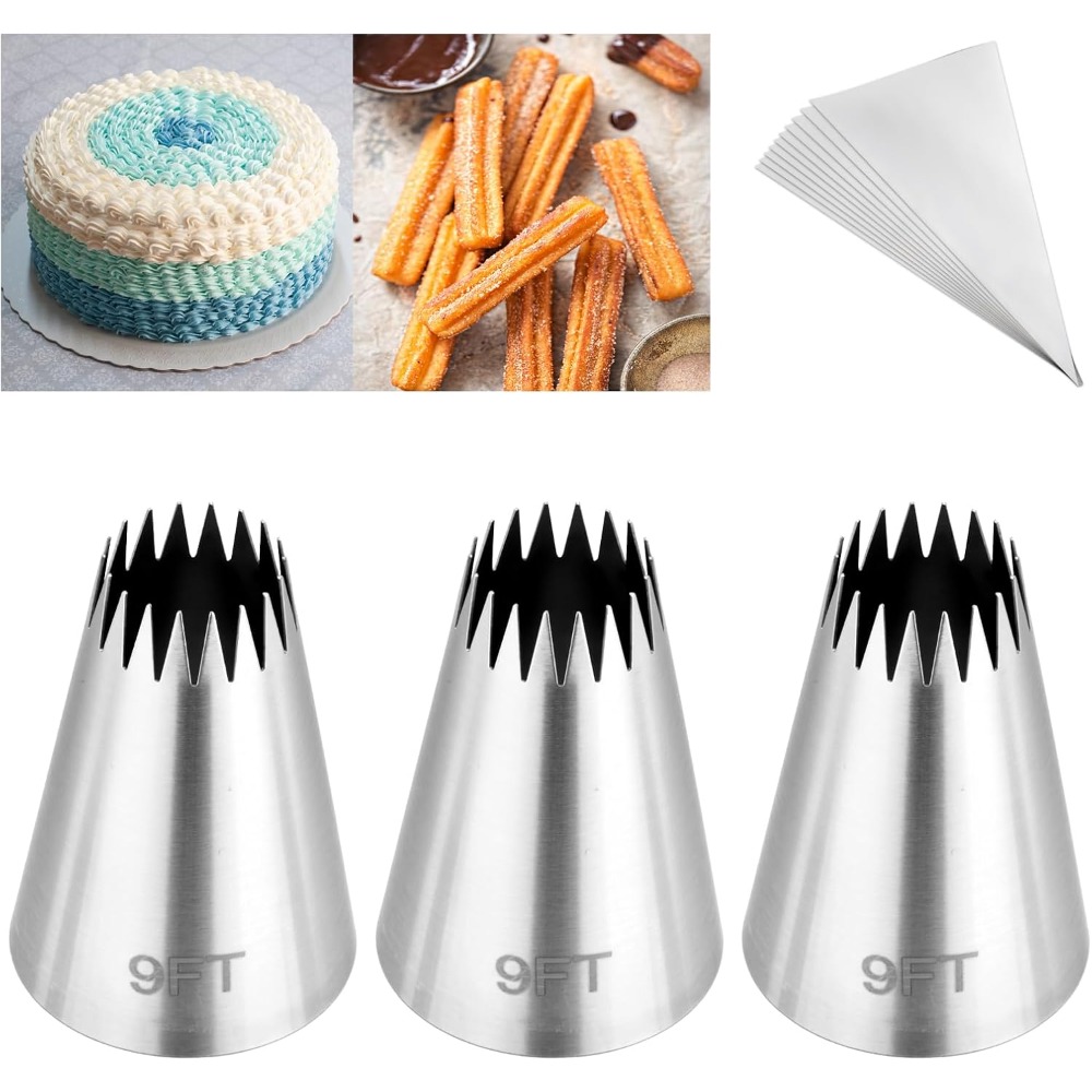 Piping Bag Disposable - 3Pcs Set Kantong dan Tip Kue,