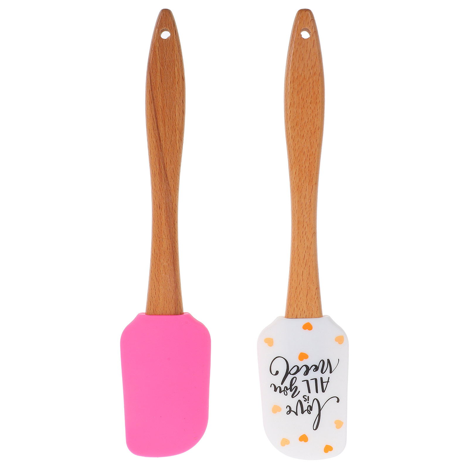 Kitchen Baking Utensils - 2Pcs Set Spatula Silikon Desain Hati