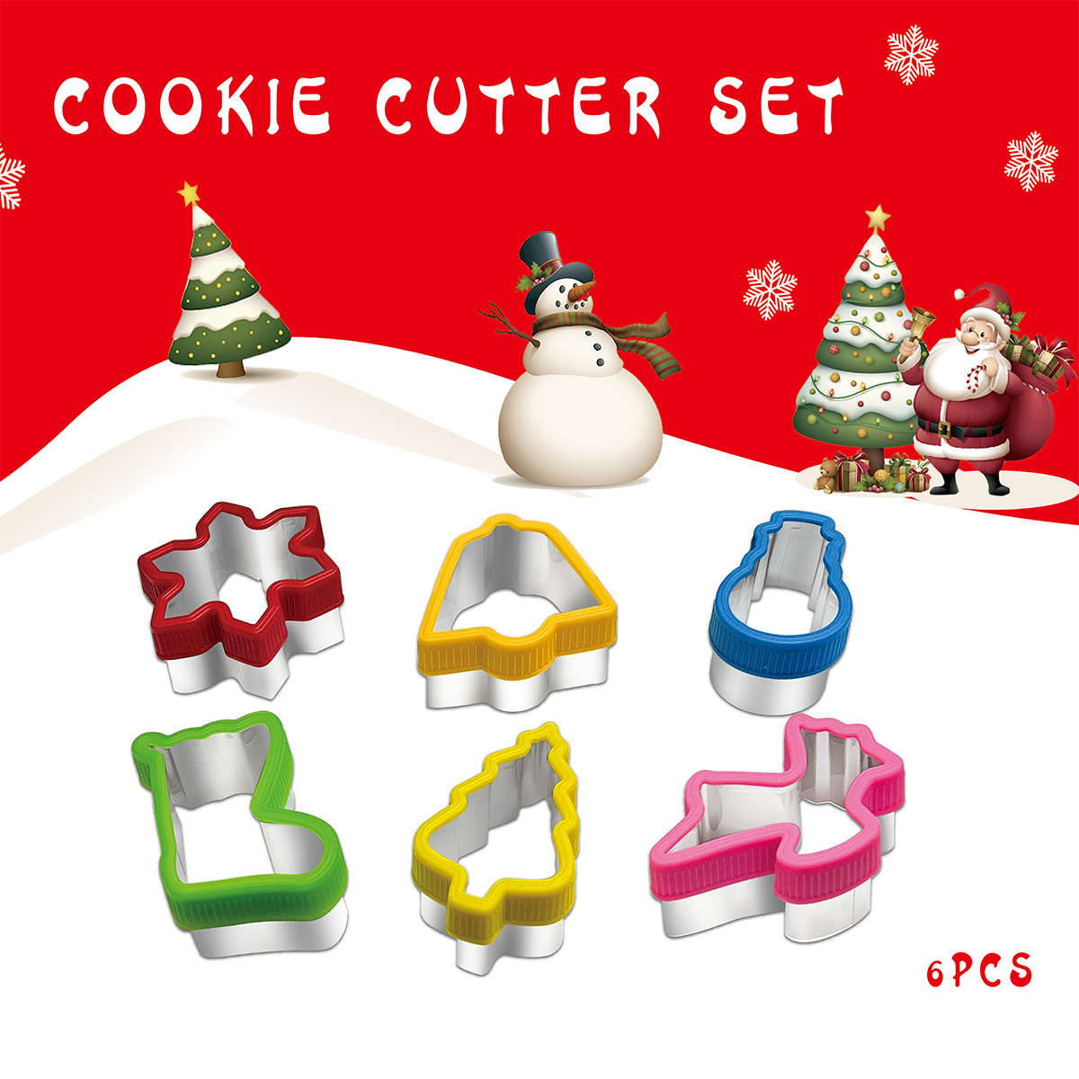 Baking Kitchen Set - Set pemotong kukis Natal 6 potong,