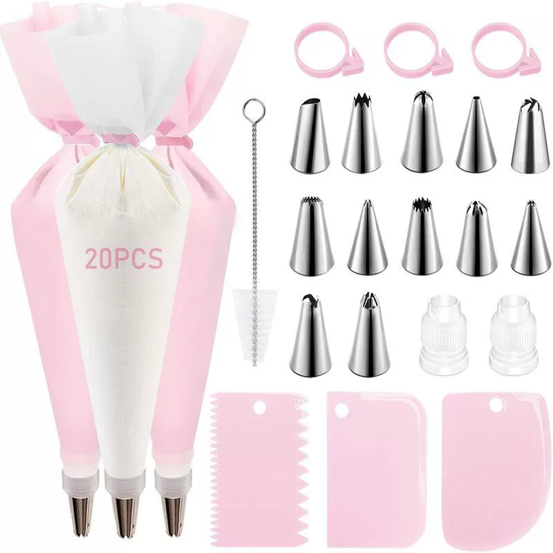 Piping Bag Disposable - Set Kantong dan Tip Piping untuk