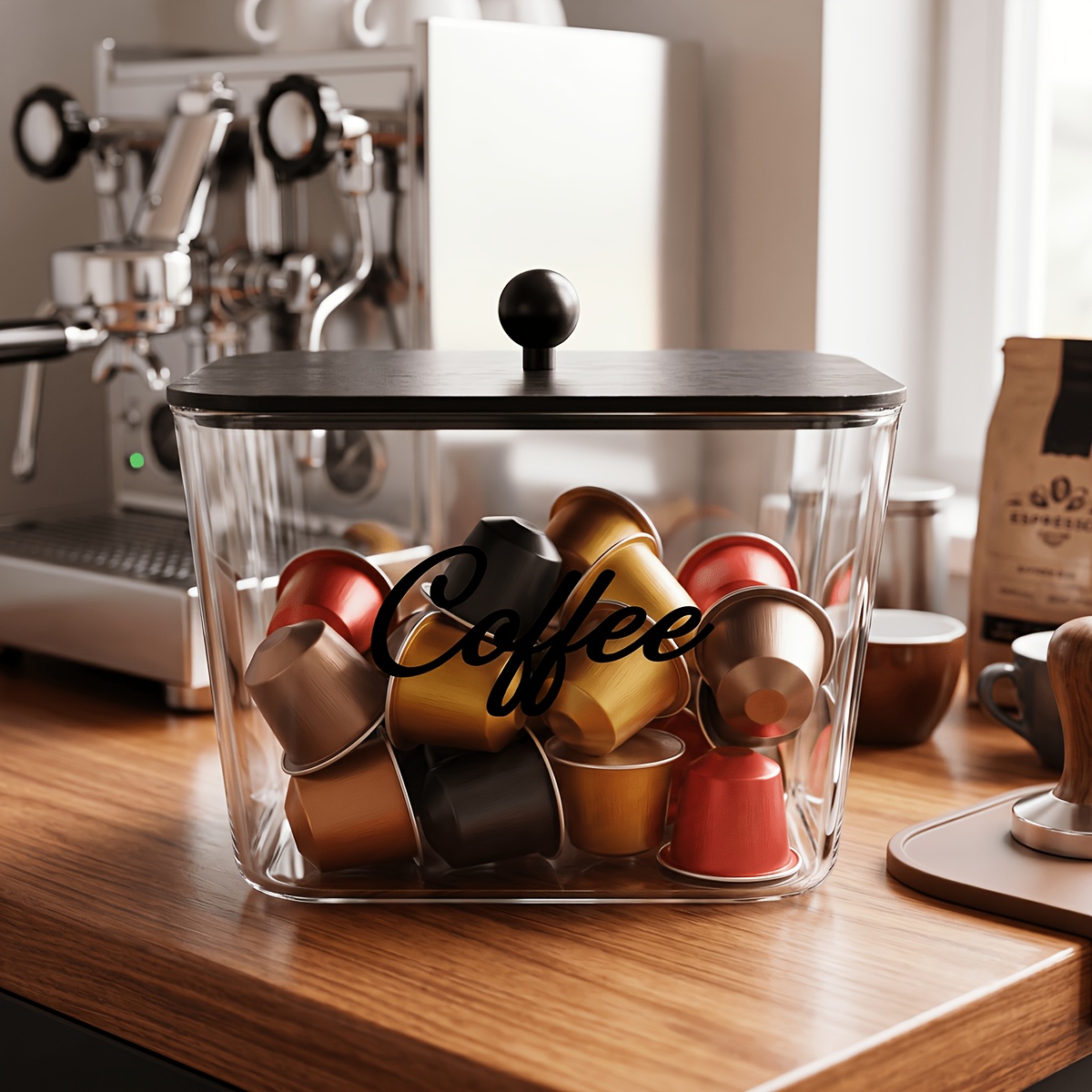 Kitchen Baking Tray Storage - Tempat Penyimpanan Pod Kopi dengan Tutup,