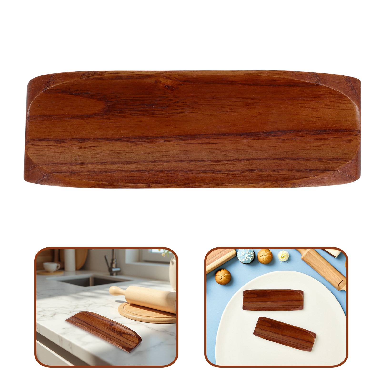Kitchen Baking Station - 2 Buah Penyangga Penggilas Adonan Kayu
