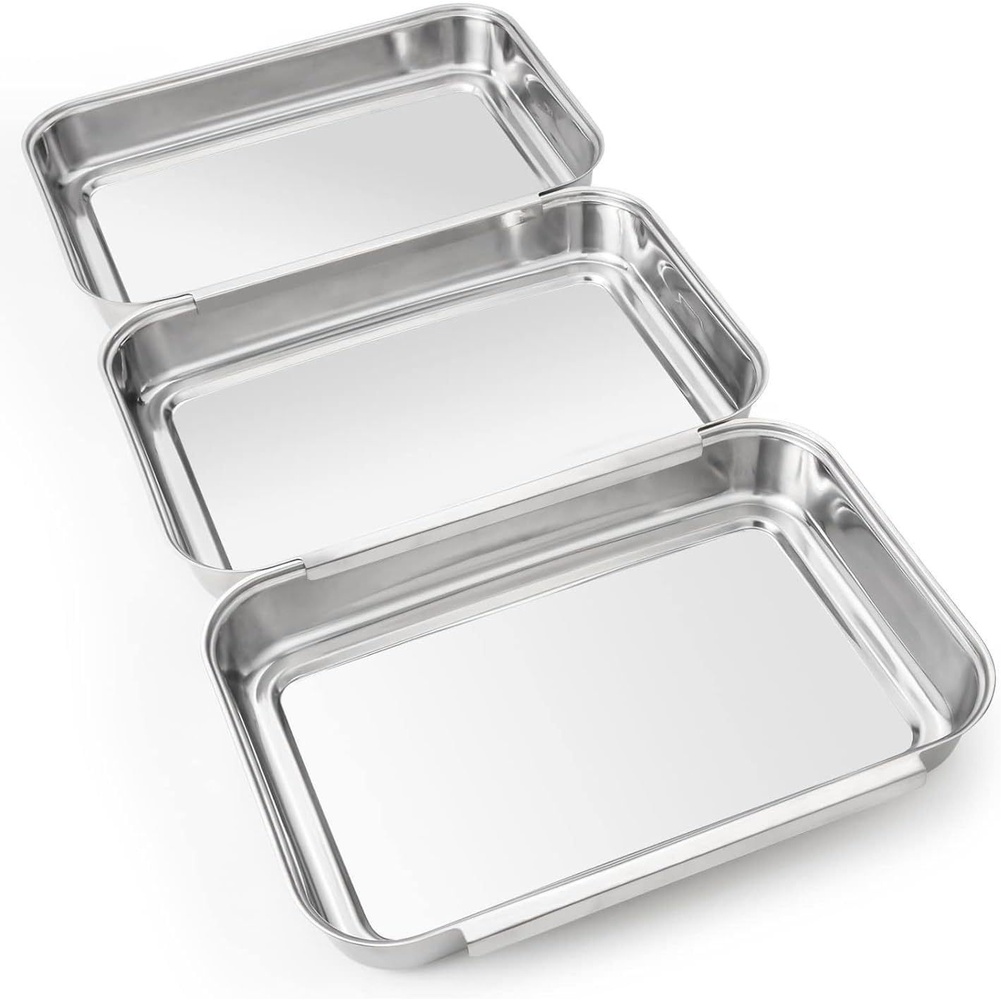 Kitchen Baking Station - 3Pcs Set Nampan Bumbu Stainless Steel