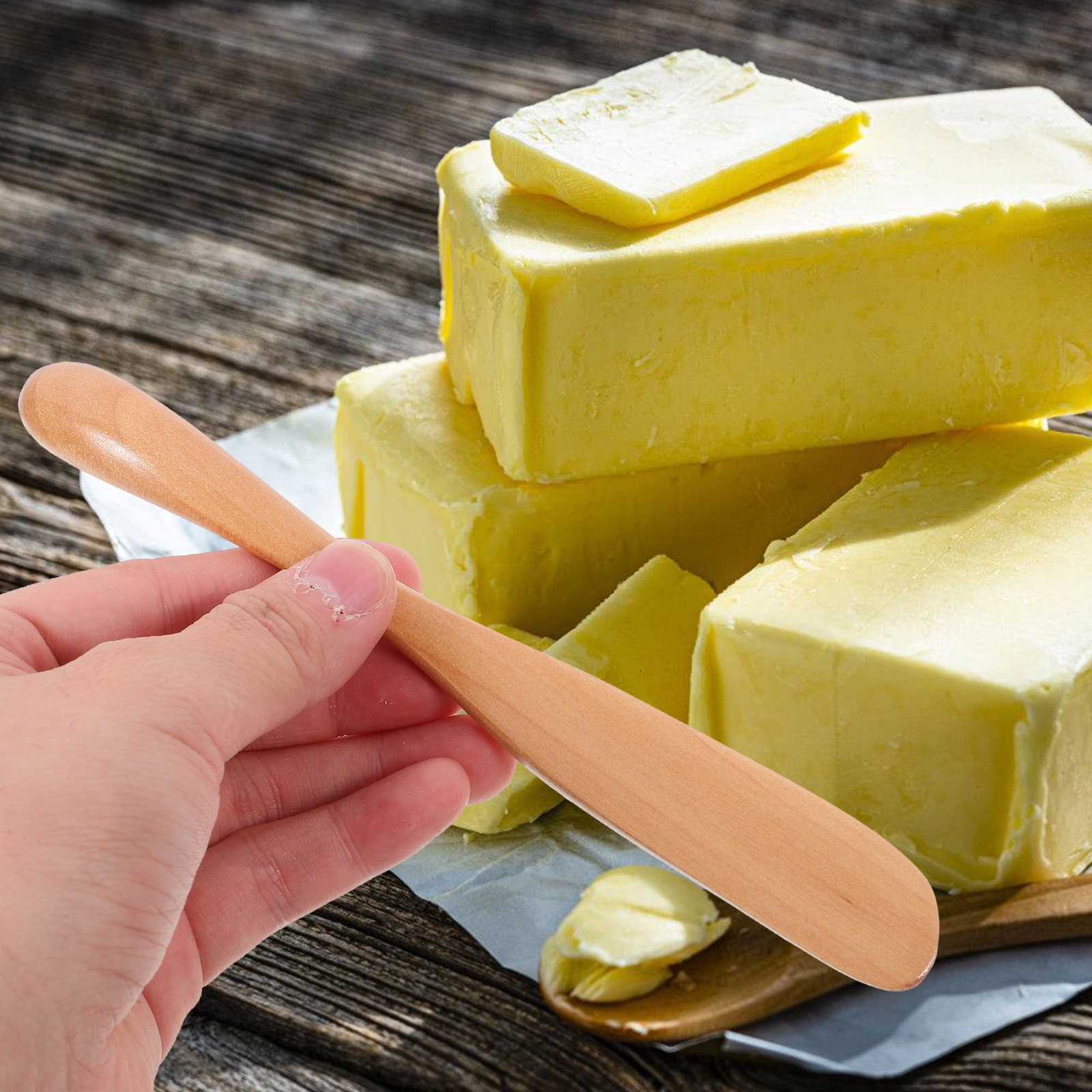5Pcs Set Peralatan Kayu Alami: - Kitchen Baking Utensils ulasan dan harga