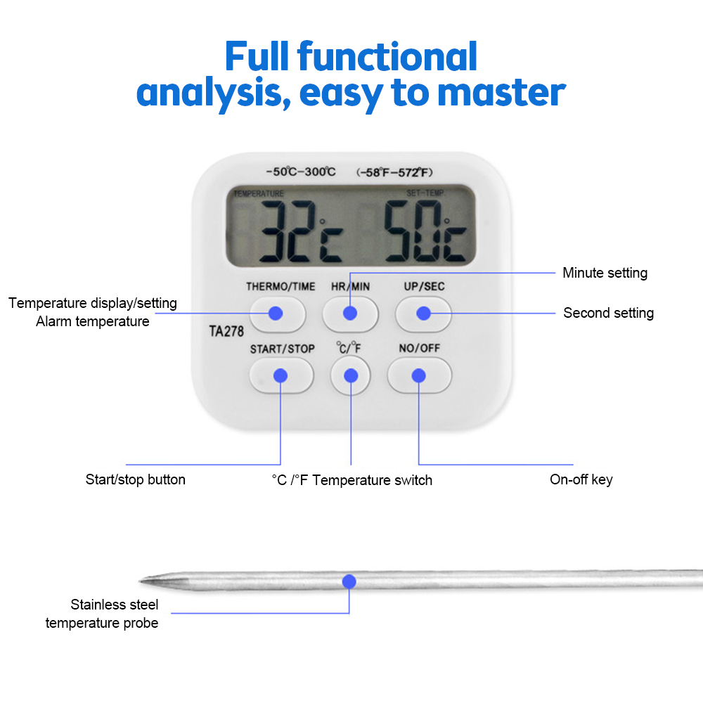 TA278 termometer dapur Digital - Kitchen Baking Station ulasan dan harga