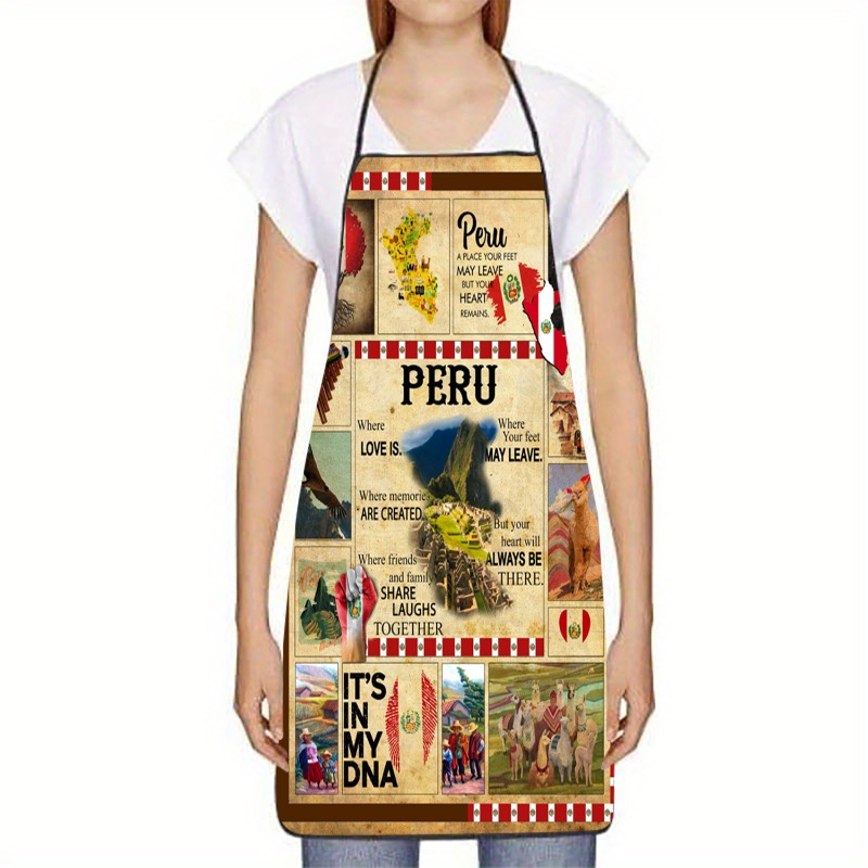 1pc Celemek Cetak Kolase Kutip - Kitchen Baking Quotes ulasan dan harga