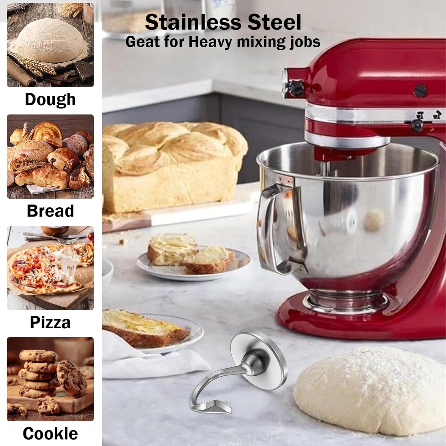 Hook Adonan Stainless Steel de - Kitchenaid Baking Set ulasan dan harga