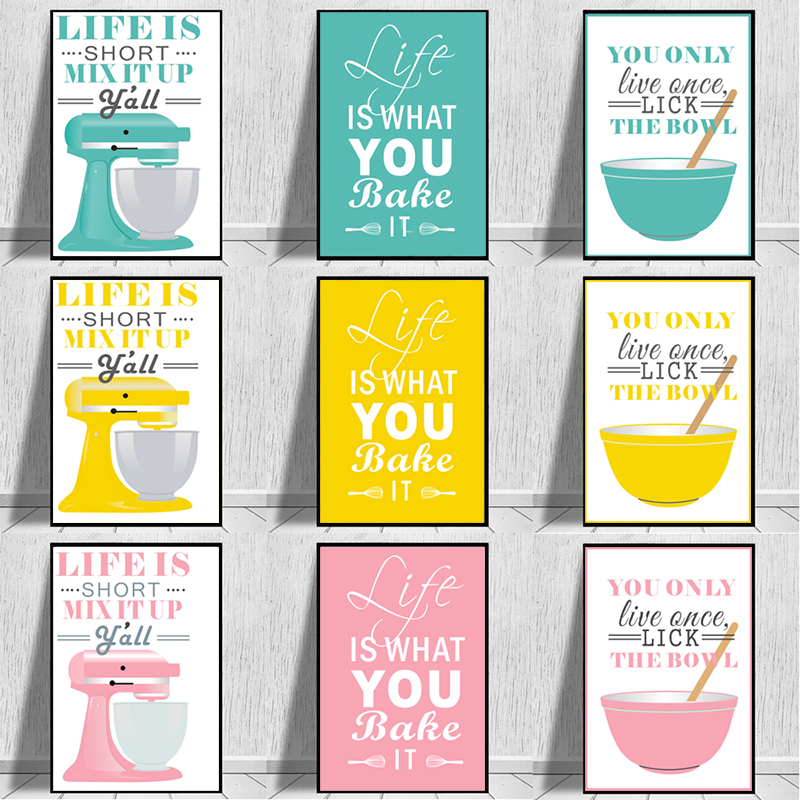 Lukisan Kanvas Seni Dinding No - Kitchen Baking Quotes ulasan dan harga