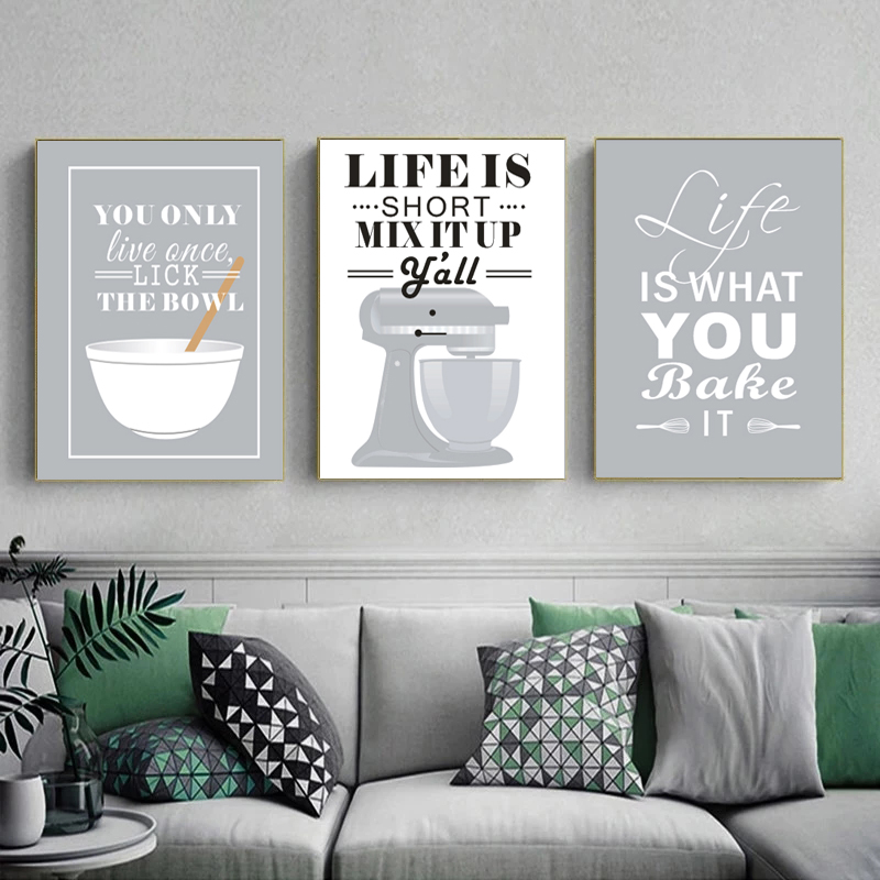 Lukisan Kanvas Seni Dinding No - Kitchen Baking Quotes ulasan dan harga