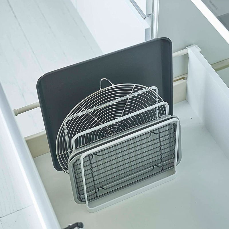 Rak Papan Pemotong Vertikal Em - Kitchen Baking Tray Storage ulasan dan harga
