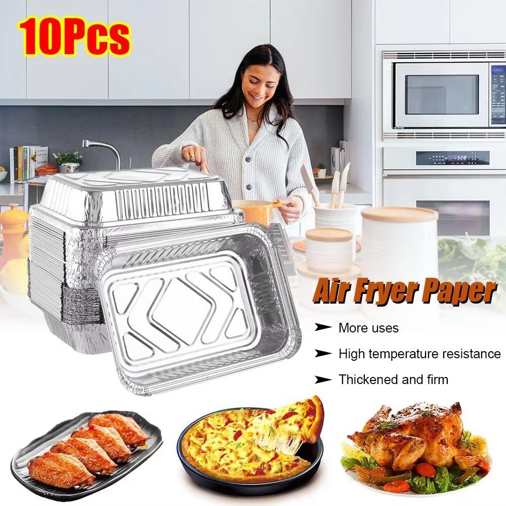 10 Buah dengan Tutup Nampan Al - Kitchen Baking Containers ulasan dan harga