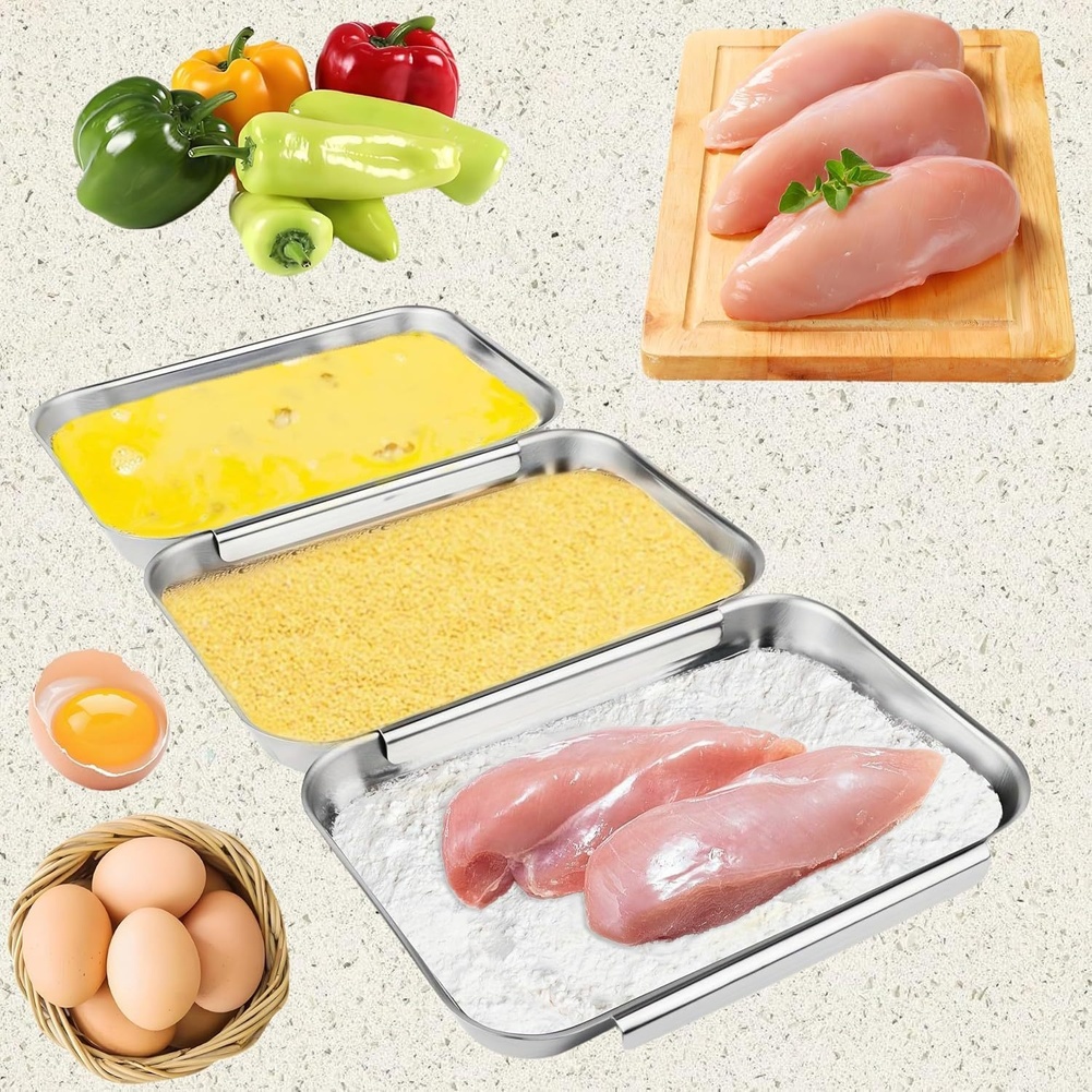 3Pcs Set Nampan Bumbu Stainles - Kitchen Baking Station ulasan dan harga